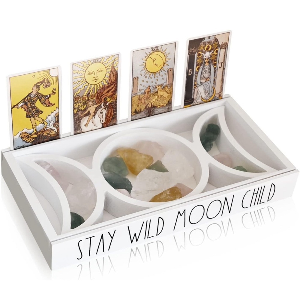Crystal💎Storage Organizer, Moon🌜Tray, Altar Supplies Case